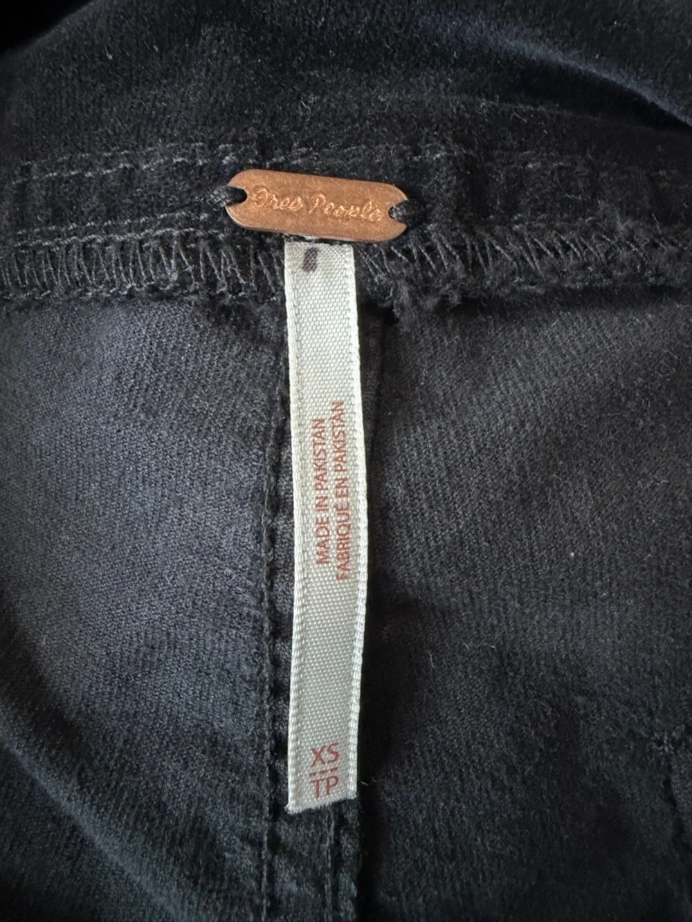 Free People Black Corduroy Pants with Side Zip - Slim Flare Fit